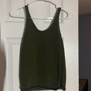 lucky brand green knit tank top